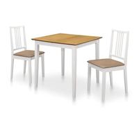 Ziaphsol Ensemble Meuble Salle à Manger 3 pièces Blanc en MDF avec Table Extensible et chaises Confortables pour Cuisine séjour Famille