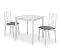 Ziaphsol Ensemble Meuble Salle à Manger 3 pièces Blanc Table Extensible et chaises Confortables Bois hévéa MDF Design Durable pour Cuisine Salon séjour Convivial