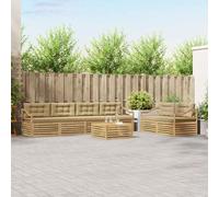 Ziaphsol Ensemble Meuble Salon extérieur 7 pièces canapé Fauteuil Blanc Beige Polyester modulable Durable pour Jardin terrasse Confort élégant