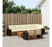 Ziaphsol Ensembles de canapés en Bois d'acacia Massif Design modulaire pour Salon extérieur, mobilier de Jardin Durable et Facile à Entretenir avec Texture Naturelle et Structure à Lattes