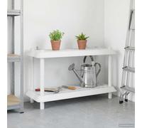 Ziaphsol Étagère à 2 niveaux - 100 x 40 x 55,5 cm - En polypropylène - Blanc - Résistant aux UV - Pour intérieur et extérieur - Organisateur de rangement - Peu encombrant - Polyvalente - Durable