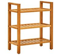 Ziaphsol Étagère à Chaussures en Bois de chêne Massif 3 Niveaux 50x27x60 cm Rangement Pratique pour Couloir vestiaire Maison Jardin