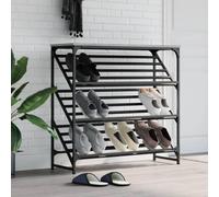 Ziaphsol Étagère à Chaussures en Bois d'ingénierie avec Cadre en Acier 90x30x85 cm Rangement organisé pour entrée Couloir vestiaire Maison Jardin capacité modulable