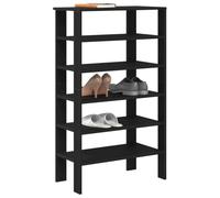 Ziaphsol Étagère à Chaussures Noire 61x32x105 cm en Bois d'ingénierie, Rangement modulable pour entrée, Couloir, vestiaire, Maison, capacité 60 kg, Facile à Assembler et à Entretenir