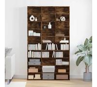 Ziaphsol Étagère CD en chêne fumé - 102 x 23 x 177,5 cm - En bois - Organiseur pour CD DVD - Rangement dans le salon - Home Cinéma - Étagère multimédia