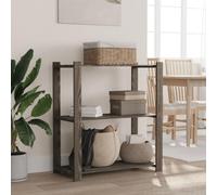 Ziaphsol Étagère de rangement à 3 étages - Gris - 80 x 38 x 90 cm - En pin massif - Idéale pour cuisine, cave, garage, bureau, espace de rangement, système de rangement, peu encombrant, polyvalente