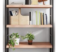 Ziaphsol Étagère Murale en Bois de chêne Massif Marron Clair, Support Suspendu, Support de Rangement, bibliothèque ou Niche, Design Rustique, Finition Vernie, Dimensions 80x60 cm, capacité 38,4 kg