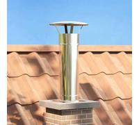 Ziaphsol Extension de Conduit en Acier Inoxydable Argenté 35 x 35 x 82 cm avec Couvercle de Pluie pour Cheminée Poêle Foyer Balcon Jardin