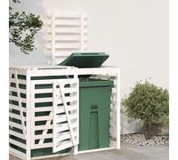 Ziaphsol Extension pour boîte à poubelle blanche en pin massif 78 x 91,5 x 128,5 cm, porte simple avec serrure, ventilation pour jardin, cour, terrasse et allée