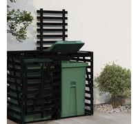 Ziaphsol Extension pour boîte à poubelles, noir, en pin massif, couverture pour 2, 3, 4 tonnes, avec serrure à porte unique, pour armoire à poubelle, jardin, extérieur