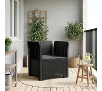 Ziaphsol Fauteuil 1 Place avec Coussin Look rotin PP Anthracite pour Jardin extérieur terrasse Balcon Patio véranda Lounge avec Structure résistante aux intempéries et UV