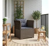 Ziaphsol Fauteuil 1 Place avec Coussins Look rotin PP Gris Clair pour extérieur, Structure Stable, résistant aux intempéries et UV, idéal pour Jardin Balcon terrasse véranda Lounge