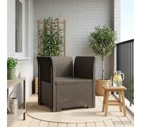 Ziaphsol Fauteuil 1 Place Look rotin PP Gris Clair pour extérieur, Structure résistante aux intempéries et UV, Design modulable, idéal pour Jardin, terrasse, Balcon, véranda, Lounge