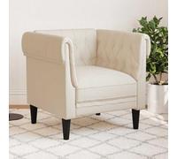 Ziaphsol Fauteuil Chesterfield en Lin Naturel, canapé Vintage scandinave Moderne, siège Relax inclinable, mobilier de Salon séjour Chambre Bureau, déhoussable et modulable