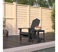 Ziaphsol Fauteuil de Jardin Adirondack avec Table Anthracite en PEHD résistant aux intempéries pour terrasse Patio Balcon mobilier extérieur Durable avec accoudoirs Confortables et Surface Pratique