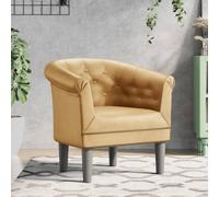 Ziaphsol Fauteuil doré Similicuir avec accoudoirs rembourrés et Design élégant, Chaise de Salon Confortable, Fauteuil Cabriolet inclinable, idéal pour Chambre, Bureau ou Coin Lecture