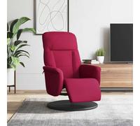 Ziaphsol Fauteuil inclinable avec Repose-Pied Rouge Bordeaux en Velours 100% Polyester, pivotant à 360 degrés, idéal pour Salon, Chambre ou Bureau, Un Confort Ergonomique et Relaxant