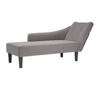 Ziaphsol Fauteuil Long avec accoudoir Droit Taupe en Tissu Polyester, Confort d'assise Optimal pour Salon, Chambre ou terrasse, idéal pour détente, Lecture et Sieste, capacité 110 kg