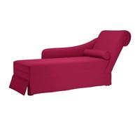 Ziaphsol Fauteuil Long en Velours Rouge Bordeaux avec accoudoir Droit et traversin pour Relaxation Confortable Salon Chambre terrasse intérieur extérieur