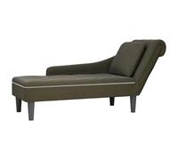 Ziaphsol Fauteuil Long Vert armée en Similicuir avec Coussin Lombaire et accoudoir Droit, Design tufté, idéal pour Relaxation, Repos ou Sieste dans Salon, Chambre ou terrasse