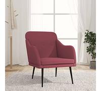 Ziaphsol Fauteuil Relax Rouge Bordeaux 63x76x80 cm Tissu Durable avec Dossier Rembourré Accoudoirs Confortables Idéal pour Salon Chambre Bureau, Design Ergonomique