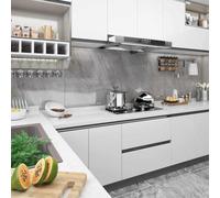 Ziaphsol Films autoadhésifs pour Meubles 2 pièces Blanc PVC 500x90 cm occultant Opaque pour décoration intérieure Protection confidentialité Cuisine Salon