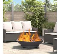 Ziaphsol Foyer de cheminée Noir 100 x 100 x 28 cm Acier Robuste pour extérieur, Chauffage, Barbecue, résistant à la Rouille, Facile d'entretien, idéal pour soirées en Jardin