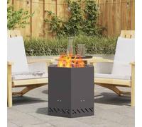 Ziaphsol Foyer sans fumée Noir 48x48x51 cm en Acier Durable pour extérieur cheminée Moderne avec Ventilation intégrée, Chauffage d'extérieur, Design Hexagonal élégant pour Jardin terrasse