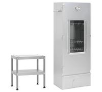 Ziaphsol Fumoir à Four Multifonctionnel avec Table en Acier galvanisé pour Barbecue extérieur Jardin terrasse Camping Cuisson Viande Poisson légumes brochettes