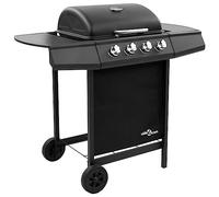 Ziaphsol Gril à gaz avec 4 brûleurs Noir pour Barbecue extérieur en Jardin terrasse Camping avec thermomètre intégré et Grande Surface de Cuisson idéal pour Viande Poisson légumes
