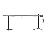 Ziaphsol Gril de Barbecue électrique en Acier Inoxydable 207x45x81 cm avec Moteur 15W, capacité 40 kg, idéal pour Cuisson extérieure, Jardin, terrasse, Camping, pour Viande, Poisson, légumes