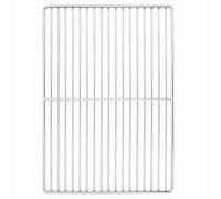Ziaphsol Grille de cuisson rectangulaire en acier inoxydable argenté - 47 x 32,5 cm - Pour barbecue à gaz au charbon de bois - Surface lisse polie pour des résultats de cuisson homogènes dans le
