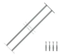 Ziaphsol Grille de fenêtre en acier galvanisé argenté, largeur 700 à 1050 mm, hauteur 300 mm, 2 entretoises transversales 3,25 mm, protection anti-effraction pour fenêtre avec accessoires de montage