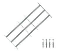Ziaphsol Grille de fenêtre en acier galvanisé argenté, largeur 700 à 1050 mm, hauteur 450 mm, 3 entretoises transversales 3,25 mm, montage horizontal, protection anti-effraction pour fenêtre