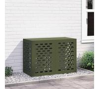 Ziaphsol Housse de climatiseur Vert Olive 100 x 50 x 70 cm en Acier résistante à l'eau pour extérieur Protection Contre Pluie Soleil Neige Gel Condensation Jardin terrasse