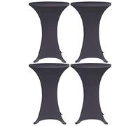 Ziaphsol Housses de Table Extensible 4 pièces 60 cm Anthracite pour mobilier de Salon, Jardin, terrasse, intérieur ou extérieur, Tissu Lavable et, Adaptable jusqu'à 120 cm de Hauteur