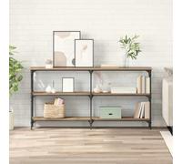 Ziaphsol Industrial Chêne Artisanal Console Table 150 x 29 x 75 cm with Wood and Metal Design for entryway Living Room Or Studio Space