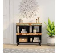 Ziaphsol Industrial Reclaimed Wood Side Cabinet 85x33x75 cm with Metal Legs for Living Room Bedroom Vintage Scandinavian Style