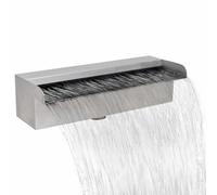 Ziaphsol Lame d'eau rectangulaire 30 cm en Acier Inoxydable pour Piscine Bassin Jardin extérieur intérieur décoration Ambiance Zen Relaxation avec raccord 32 mm