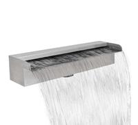Ziaphsol Lame d'eau rectangulaire 45 cm en Acier Inoxydable pour Piscine Bassin Jardin extérieur intérieur décoration Ambiance Relaxation avec raccord 32 mm pour Cascade Patio terrasse Zen