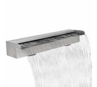 Ziaphsol Lame d'eau rectangulaire 60 cm en Acier Inoxydable pour Bassin, Piscine, Jardin extérieur ou intérieur, décoration Zen, Relaxation, Ambiance paisible, résiste à l'eau chlorée