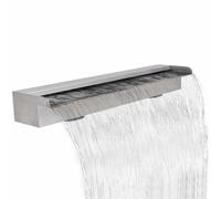 Ziaphsol Lame d'eau rectangulaire pour Piscine en Acier Inoxydable 90 cm avec raccords pour Bassin Jardin extérieur intérieur décoration Zen Relaxation Ambiance