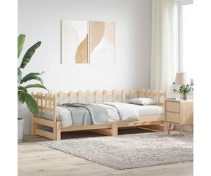 Ziaphsol Lit Coulissant en Bois Massif 2x90x200 cm avec Cadre et sommier, Meuble Polyvalent pour Chambre, Studio ou Salon, Rangement Pratique, Design Robuste et Moderne