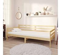 Ziaphsol Lit de Repos en Bois de pin Massif avec Matelas 90x200 cm, Cadre Robuste, Mousse PU D25 Confortable, Housse Polyester Lavable, Solution canapé-lit Pratique pour Chambre d'amis