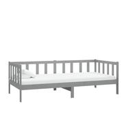 Ziaphsol Lit de Repos Gris en Bois de pin Massif avec Matelas 90x200 cm Mousse PU, Cadre Robuste Plateforme Confortable, canapé-lit Multifonction pour Chambre et invités