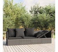 Ziaphsol Lit de Salon d'extérieur Gris en résine tressée avec Coussins, Chaise Longue inclinable, Cadre Acier Enduit de Poudre, 203 x 58 x 56 cm, Jardin terrasse Balcon Piscine Plage
