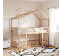 Ziaphsol Lit superposé avec échelle et Toit en Bois Massif, Cadre Robuste pour Enfant ou Adulte, Meuble de Couchage Pratique pour Chambre, Studio ou Maison, sans Matelas
