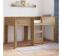 Ziaphsol Lit superposé pour enfant en bois de chêne Artisan 90 x 190 cm avec cadre de lit solide pour chambre à coucher peu encombrante, adapté pour chambre d'enfant, kit de montage inclus
