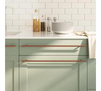 Ziaphsol Lot de 10 poignées de meuble en forme de T - En acier inoxydable - Espacement : 480 mm - Couleur bronze - Pour armoire, tiroir, porte, commode, buffet, vitrine, rénovation et montage