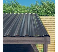 Ziaphsol Lot de 12 panneaux de toit en acier galvanisé, anthracite, plaque ondulée, 80 x 36 cm, épaisseur 0,23 mm, pour abris, écuries, carport et toiture extérieure